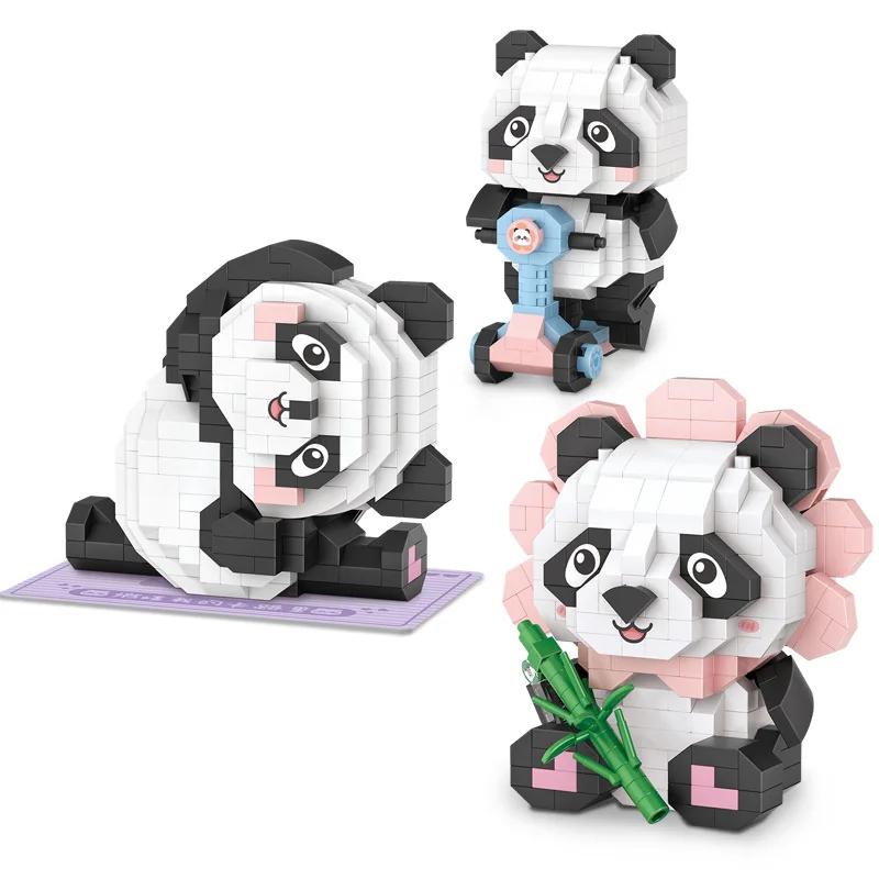 Building Blocks Panda Creative Assembly Decoration Dessert Electrical Mini Particles, Educational Boys and Girls Kids Toys