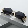 Y2K Oval Sunglasses Women Luxury Brand Metal Round Fashion Eyewear UV400 Protection Beach Accessories Shades