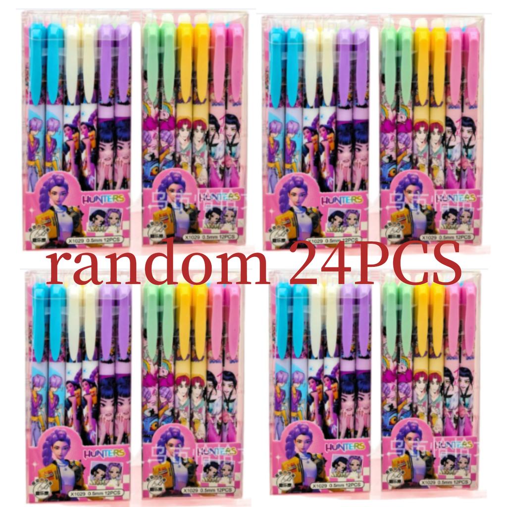 Kpop Demon Hunters Erasable Gel Pen 0.5mm Black Ink Retractable Refillable Friction Pen Smooth Writing School Office Stationery