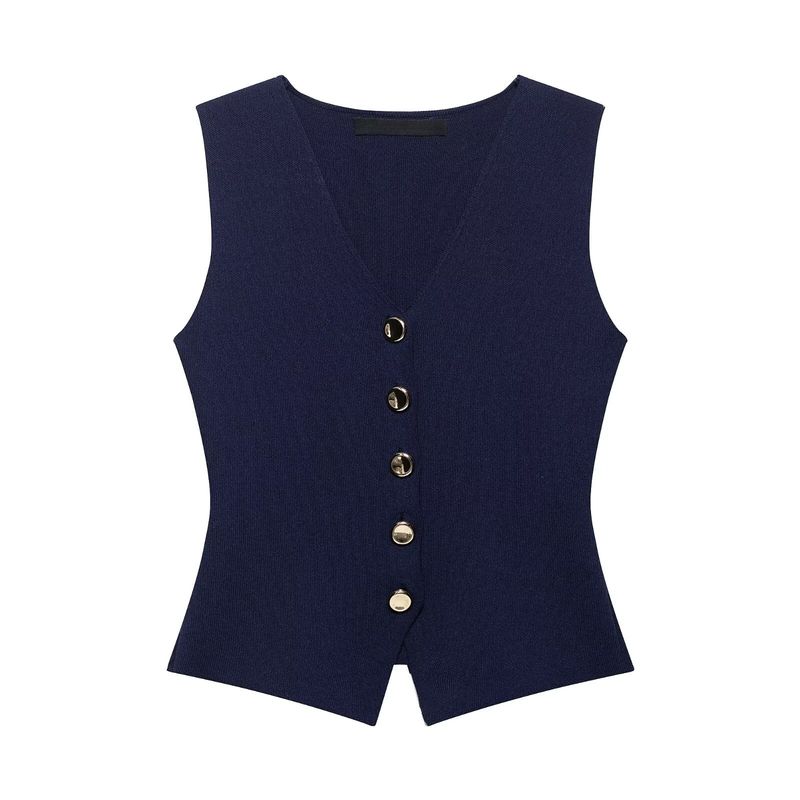 

Женский комплект из двух предметов Вязаный жилет без декора 4192003 Вязаная маленькая плиссированная лоскутная юбка 4192016 Sea Blue Top L