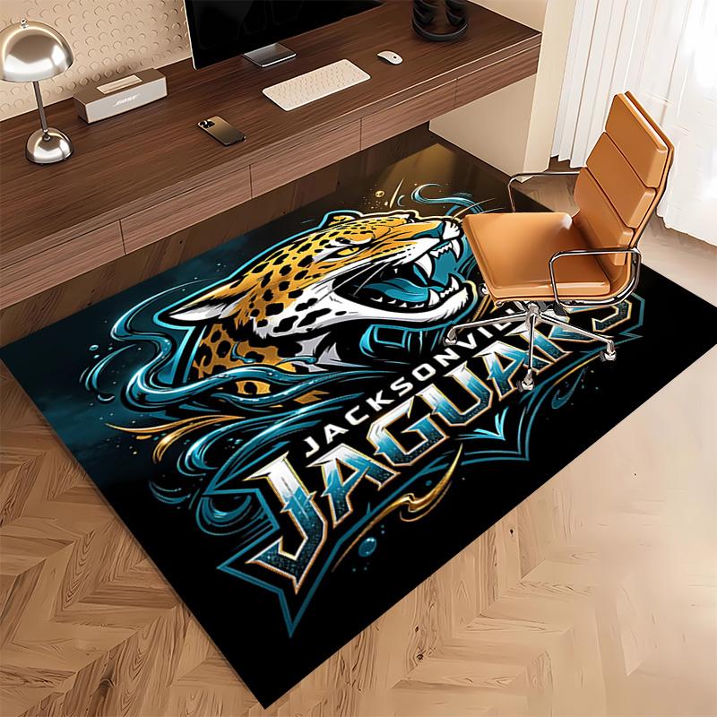 1pc Jacksonville Jaguars Logo Print Area Rug - Soft, Washable Non-Slip Indoor Mat, Living Room, Home Office Decorative Rug,Office Decorative