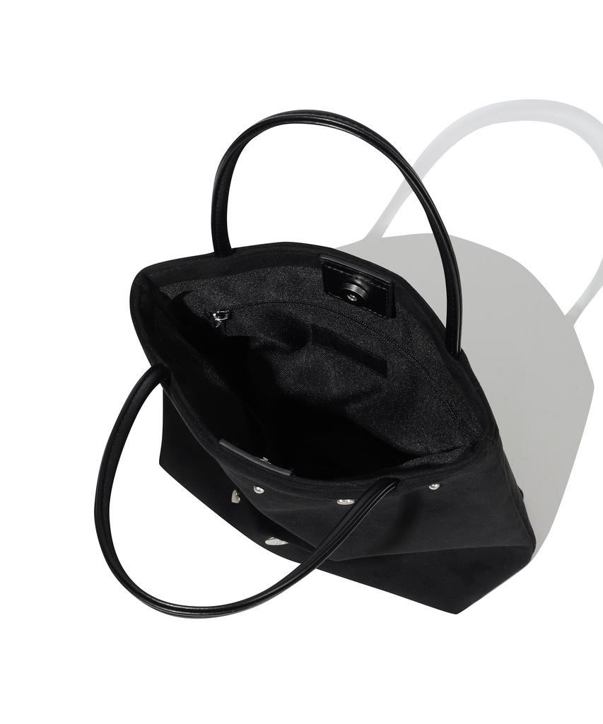 Covernat Woman Clover Heart Suede Tote Bag Black