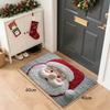 Water-absorbing Christmas Door Mat Gingerbread Man Pattern Santa Claus Design Bathroom Mat Christmas Decor Foot Mat