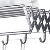 Wall Mounted Retractable Rack Stainless Steel Storage Folding Wall Hanger for Bathroom Balcony