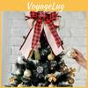 Holiday Festive Plaid Edge Bow With Black And White For Christmas Tree Decoration