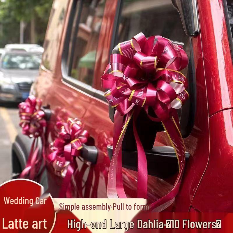 Large Wedding Car Ribbon Decoration Set for Ceremony and Wedding Room