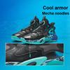 Anta Kids Thunderbolt Slip-On Rotating Buckle Non-Slip Wear-Resistant High-Top Basketball Shoes Men Basketball Shoes Black Green 312441107-1