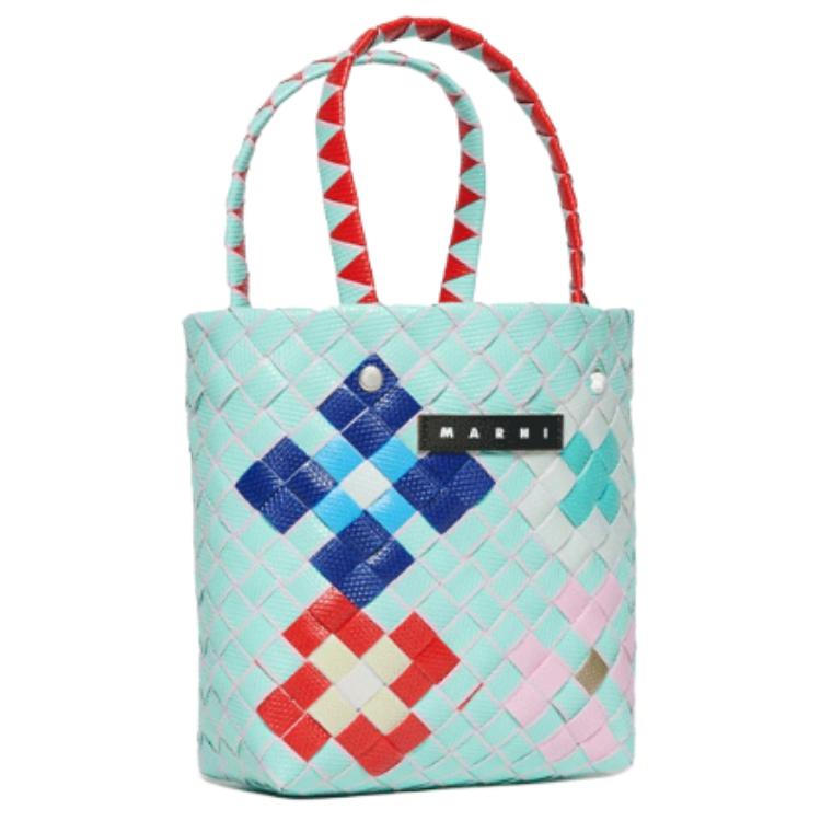 

Marni X Rolling Kids Collaborative Woven Casual Versatile Polypropylene Tote Bag Large Kids bags Blue M01480M00IW0MC65 Basic Set (Bag+Dust Bag)