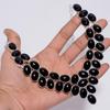 Beautiful Top Grade Qualite 100% Natural Black Onyx Oval Shape Ethnic Handmade Jewelry 925 Steling Silver Necklace 18" WSJ-4752