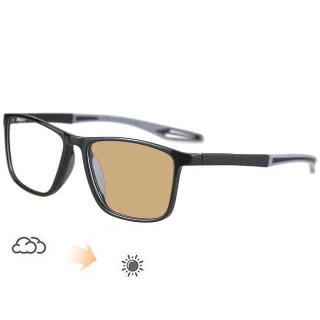 Retro TR90 Sports Photochromic Glasses Women Men's Classic Flexible Myopia Eyewear UV Shades Smart Color Changing Glasses