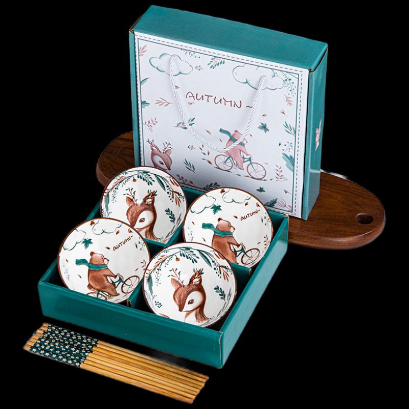 Wo Ding Bear & Deer Ceramic Tableware Gift Set