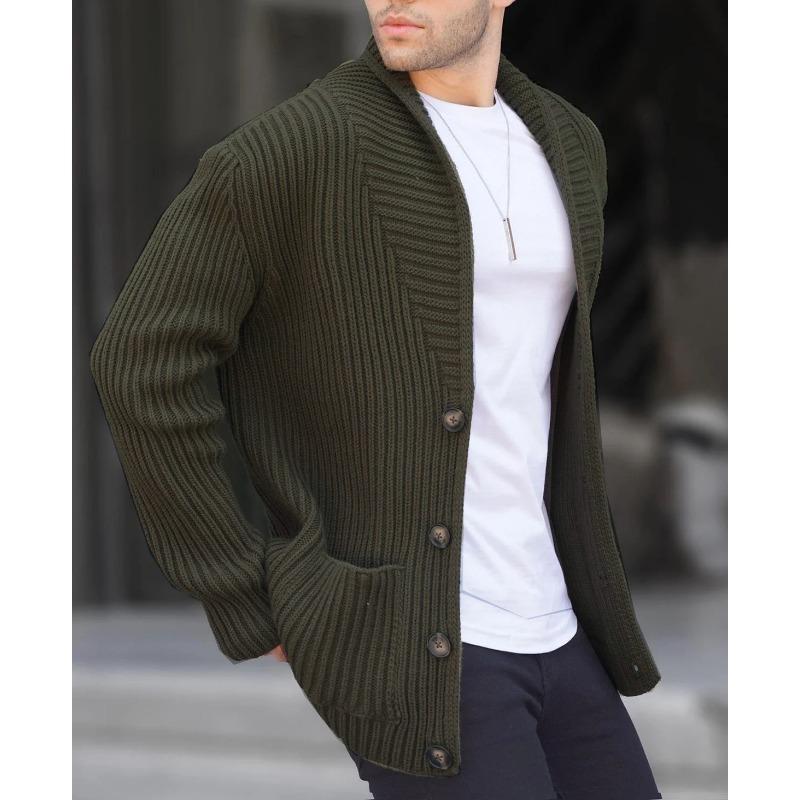 Men S Long Sleeve Knitted Cardigan Sweater Casual Autumn Winter Coat
