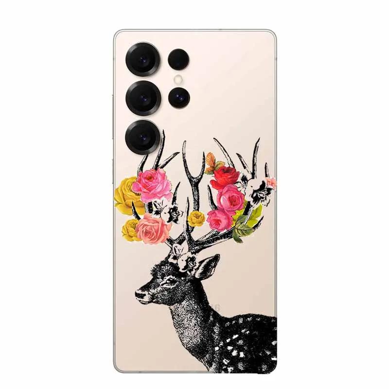 Clear Case For Samsung S25 Ultra 5G Case Clear Back Cover Animal Painting Soft Bumper For Galaxy S25Ultra Transparent Soft Funda