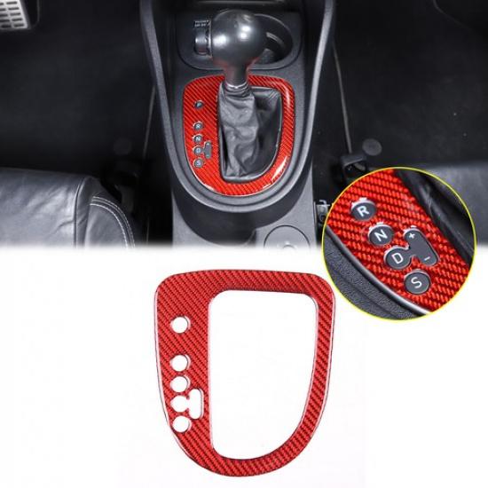 Roter Kohlefaser-Mittelkonsolen-Schaltpanel-Zieraufkleber für Seat Leon 2008-12