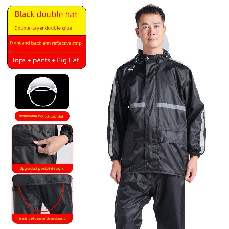 Cycling Rain Poncho Two-Piece Rain Pants Women's Raincoat and Rain Pants Two-Piece Set Plus Size Travel Set New Construction Style One-Piece Rain Suit