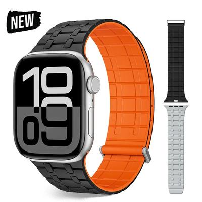 Sports Loop Silicone Band For Apple Watch Ultra 2/1 49mm 10 9 8 7 46mm 45mm Magnetic Strap for Iwatch 6 5 4 SE 44mm Men Bracelet