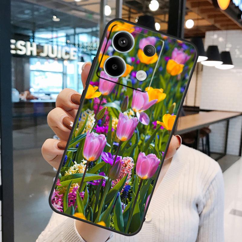 Spring Tulips Flower Case For Xiaomi Redmi Note 15 Pro Plus 10 11 12 13 14 Pro Redmi 15 15C 10C 12C 13C 14C Cover