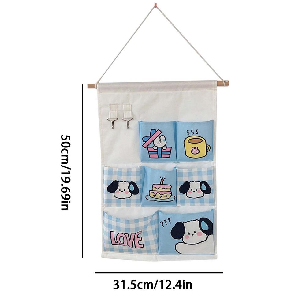 Wall Mounted Storage Bag Over Door Hangable Organizer Multi Pockets Creative Dormitory Storage Pocket For Hair Accessories
