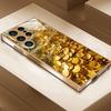 Gold-plated Tempered Glass Phone Case, Compatible Galaxy S26 S25 S24 S23  S22 Ultra Plus. Adorned with Elegant Gold Coin Pattern