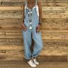 Women's Sleeveless Bow Detail Linen Blend Loose Fit Casual Ankle Length Overall Jumpsuit