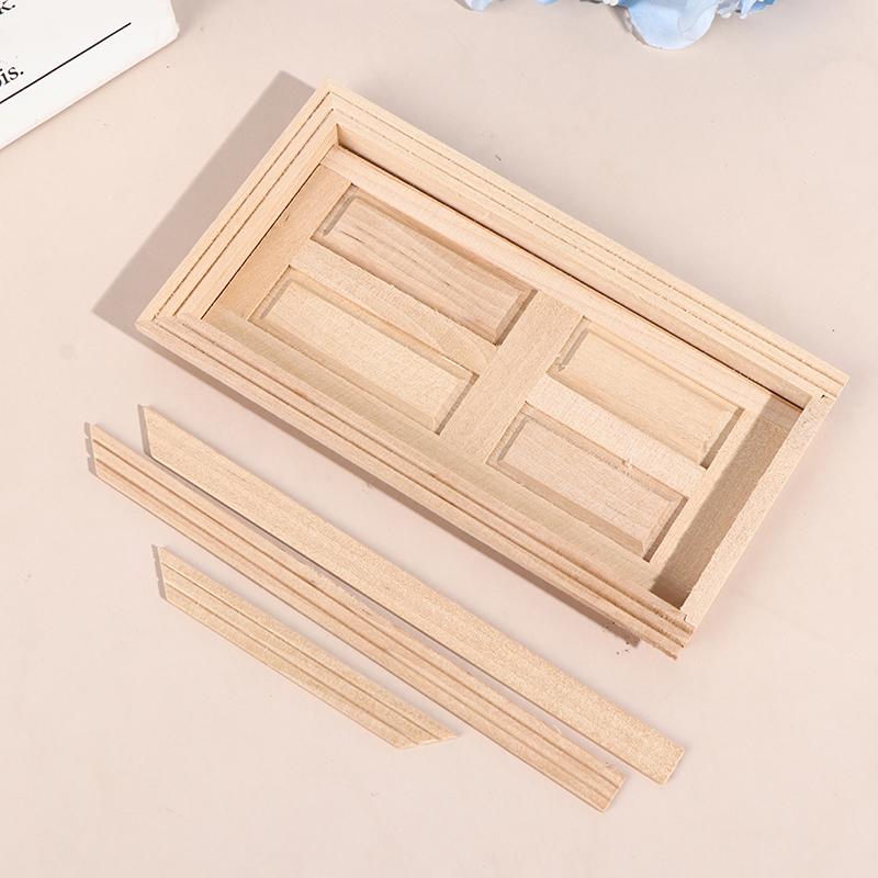 1/12 Dollhouse Miniature Diy Wood External Single Door Unpainted Accessories