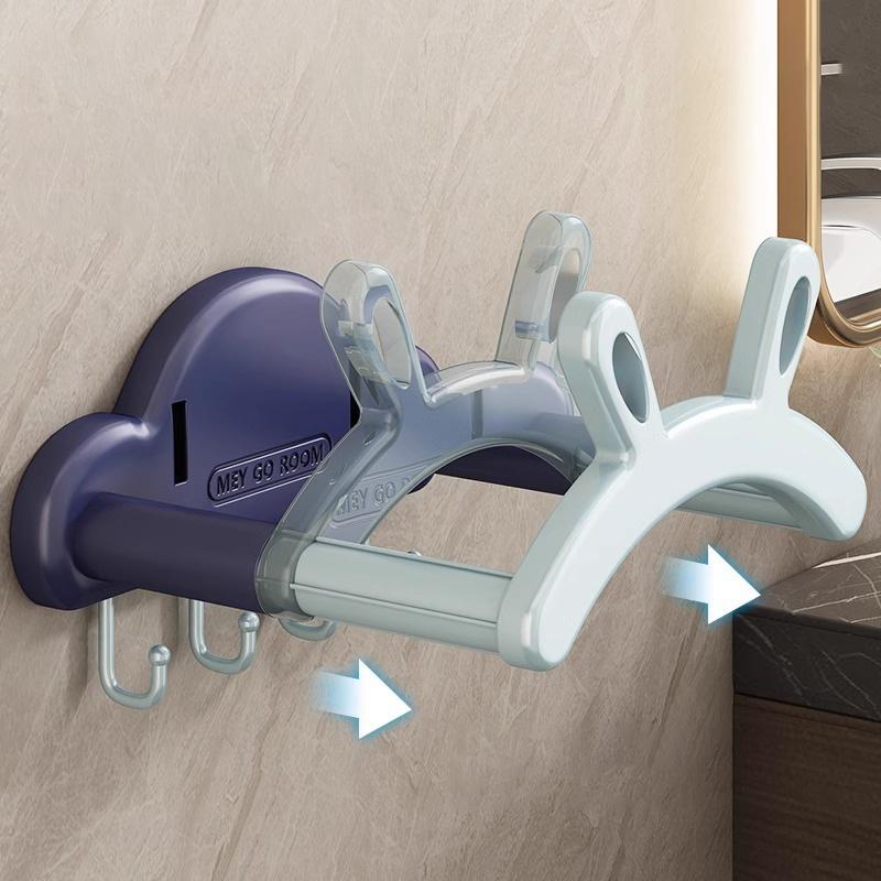Telescopic Washbasin Rack Wall Mounted Rabbit Ears Storage Shelf Multifunctional No Punching Washbasin Hook