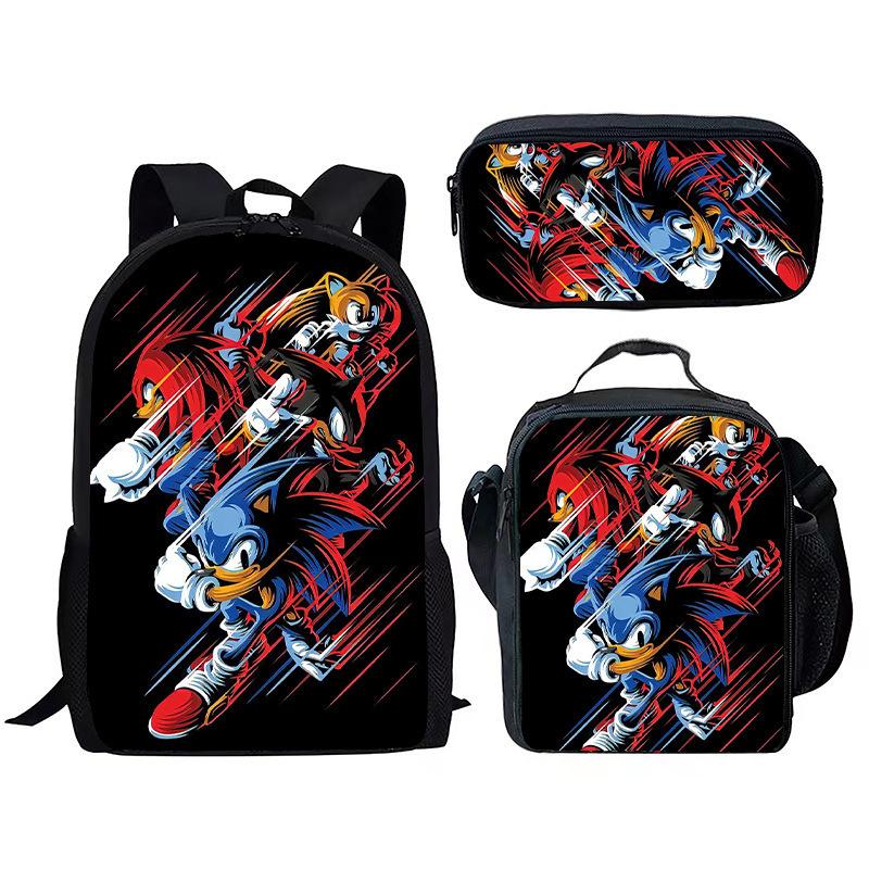 School Bag Three-Piece Set, Primary School Bag, Animation Cartoon School Bag, Satchel, Pencil Case.