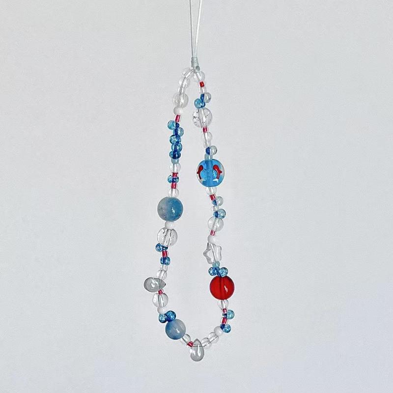 

Эстетика Y2K Шнурок для мобильного телефона в стиле Ins с бусинами Цепочка для телефона Защита от потери Ремешок для мобильного телефона Браслет Брелок Подвеска one size