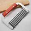 Stainless Steel Wave with Wooden Handle Wolf Teeth Potato Slicer For Potato Chip Cutting Kitchen Chopper Tool Accessories
