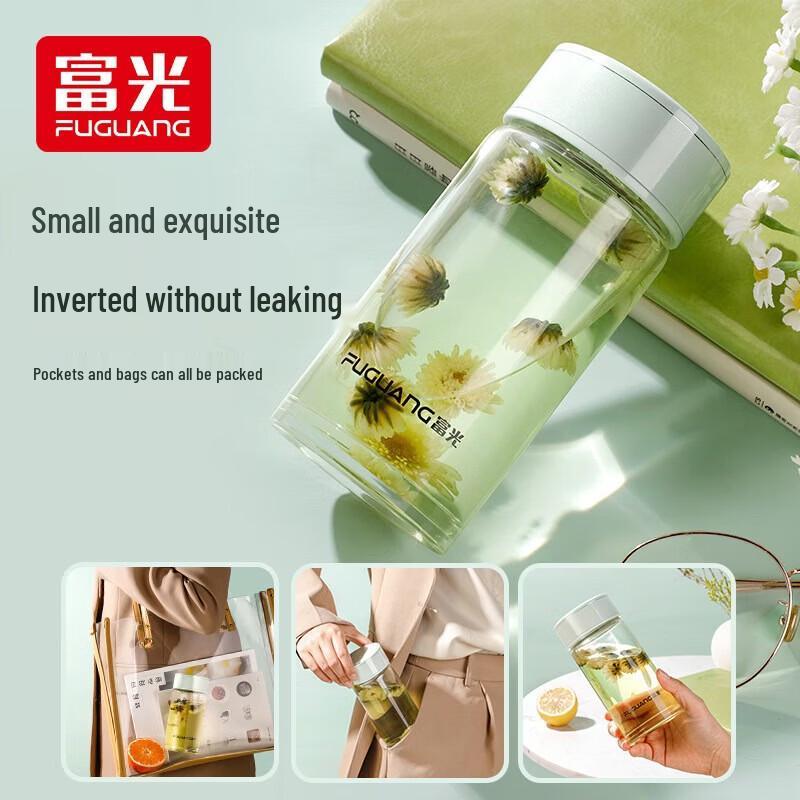 FUGUANG Portable Double-Layer Glass Tea Cup