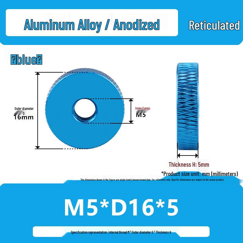 Aluminum Alloy Hand-Tightened Knurled Nut Adjustment Lock Gauge M3-M8