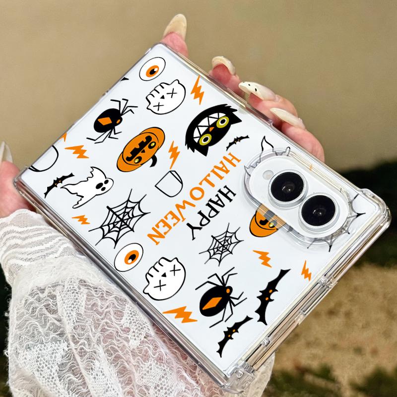 Halloween Ghost Pumpkin Case For Samsung Z Fold 8 Ultra 7 6 5 4 Clear PC Slim Hard Folding Phone Cover For Galaxy Z Fold8 Fold7 Fold6 Fold5
