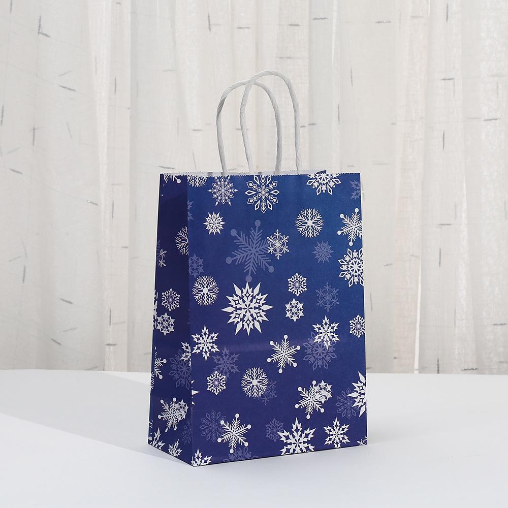 StoBag, Sacs Cadeaux de Noël Bleus, Célébrer Joyeux Père Noël motif Flocon de Neige, emballage snacks, Papier Réutilisable, 12/30 pcs