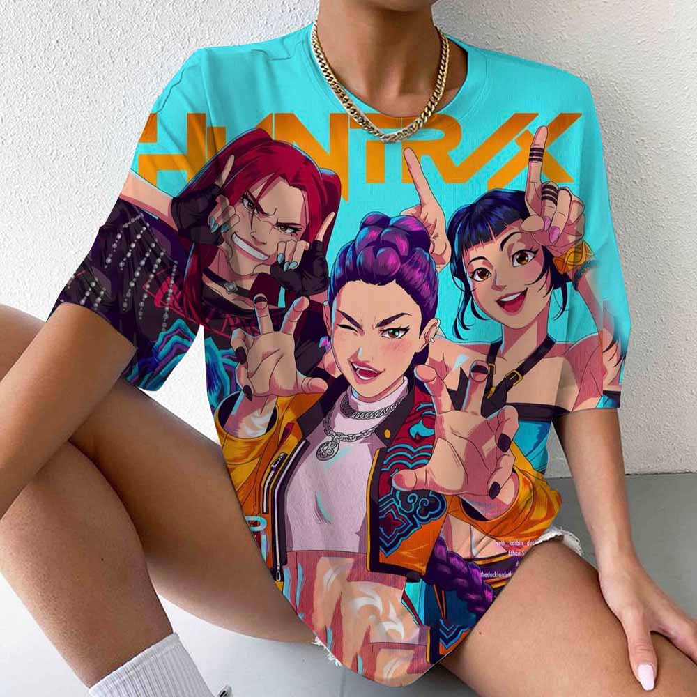 Huntrix Demon Hunters Girls TShirt Mira Rumi Joey Shirt Gift for Kpop Fan Men Women Tee Cotton Comfortable Creative Hipster Tops