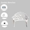 TangXiaoQi Garden Bench, Metal Aluminum Rose, for Garden Porch Park Front Porch Terrace Outdoor (White)
