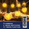 Luci Solari a LED a Filo Dimmabili 7,6M/15M con Telecomando Impermeabili Lampadine G40 E12 per Decorazione Esterna Matrimonio Giardino