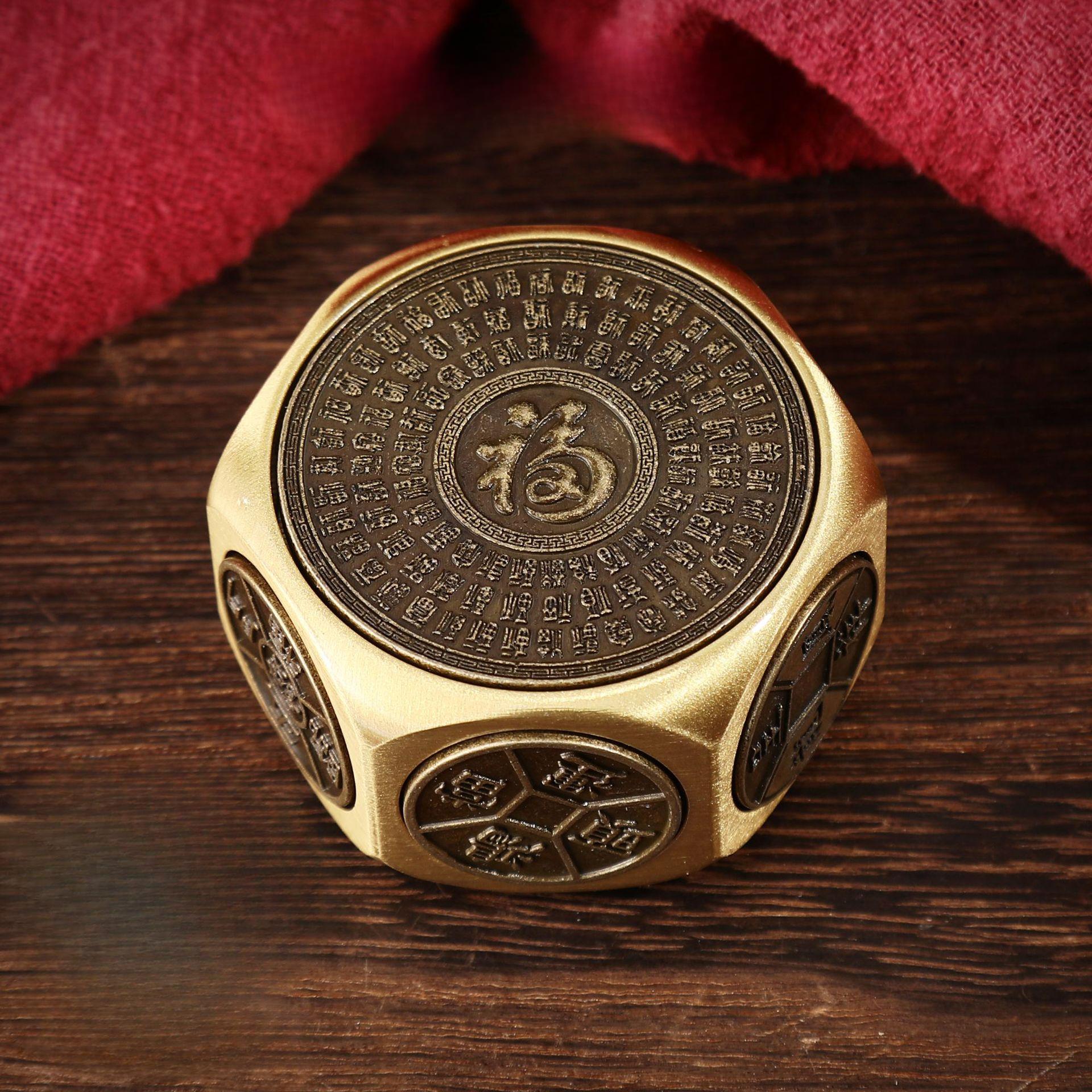 

Медный куб-спиннер с рисунком дракона, вращающийся с нескольких сторон, игрушки для взрослых, металлический ручной работы, латунь, ремесла, подарки EDC 10, подходит для детей, развлекательный, веселый, безопасный