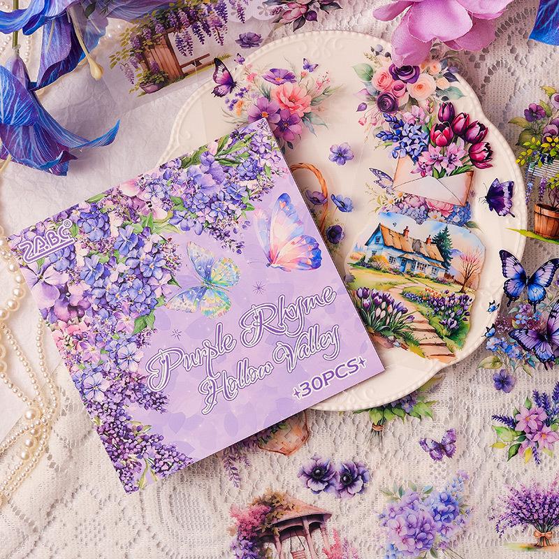 Misty Mountains Floral Journal Stickers - 4 Designs, 30 Sheets/Pack