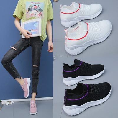 New Solid Color Women's Sports Shoes Mesh Breathable Fashion Casual Shoes