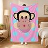 Julius the Monkey Character Throw 240g flannel blanket, suitable for sofas, beds, offices,  exquisite gift blankets