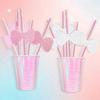 Biodegradable Glitter Bowknot Paper Straws for Cake & Drink Decorations