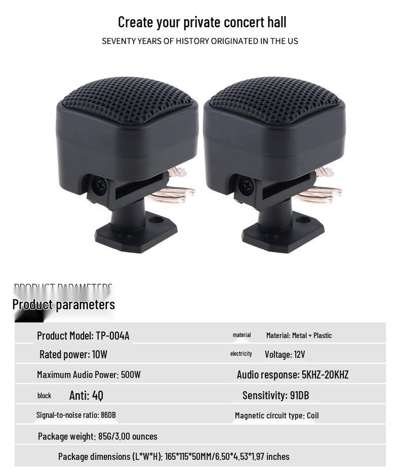 Car Tweeter MA-004 Ultra Speaker, 500W, Small Plastic, Car-mounted