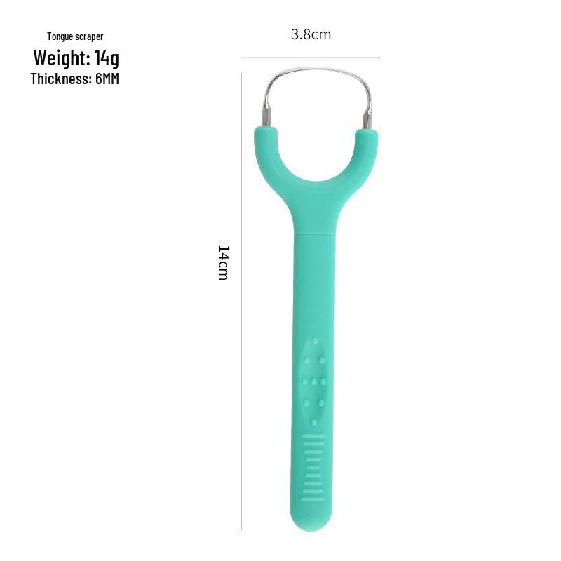 304 Stainless Steel Y-Shape Tongue Scraper & Breath Freshener Brush