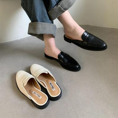 Fashion Bailamos Brand New Women Slipper Ladies Round Toe Slip On Ladies Casual Mules Shoes Flat Heel Outdoor Dress Sandal Shoes Mujer