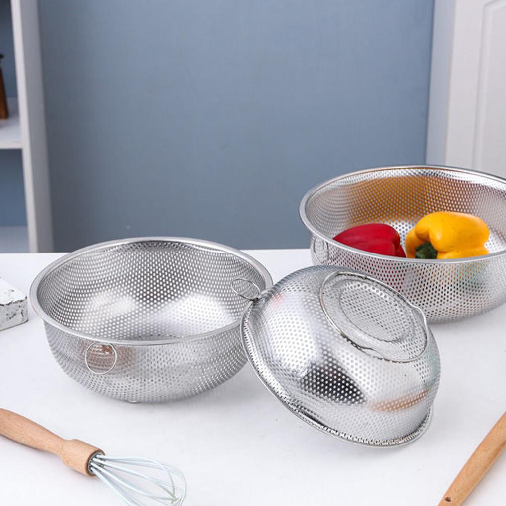 Silberner Küchenkorb aus Edelstahl zum Waschen von Gemüse, Obst und Gemüse, Abflusskorb für die Waschmaschine
