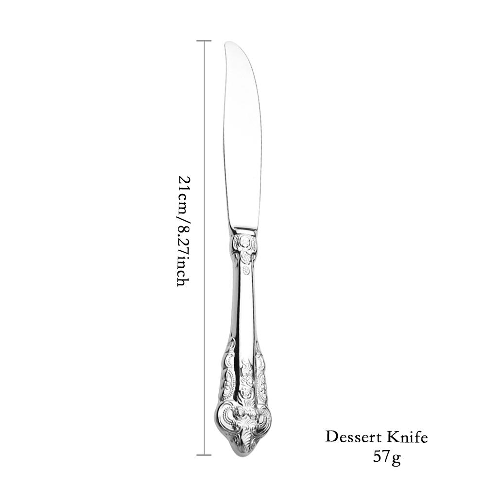 Vintage Western Gold Plated Cutlery Dining Knife Fruit Fork Teaspoon Butter Knife Set Luxury Dinnerware Engraving Tableware Set