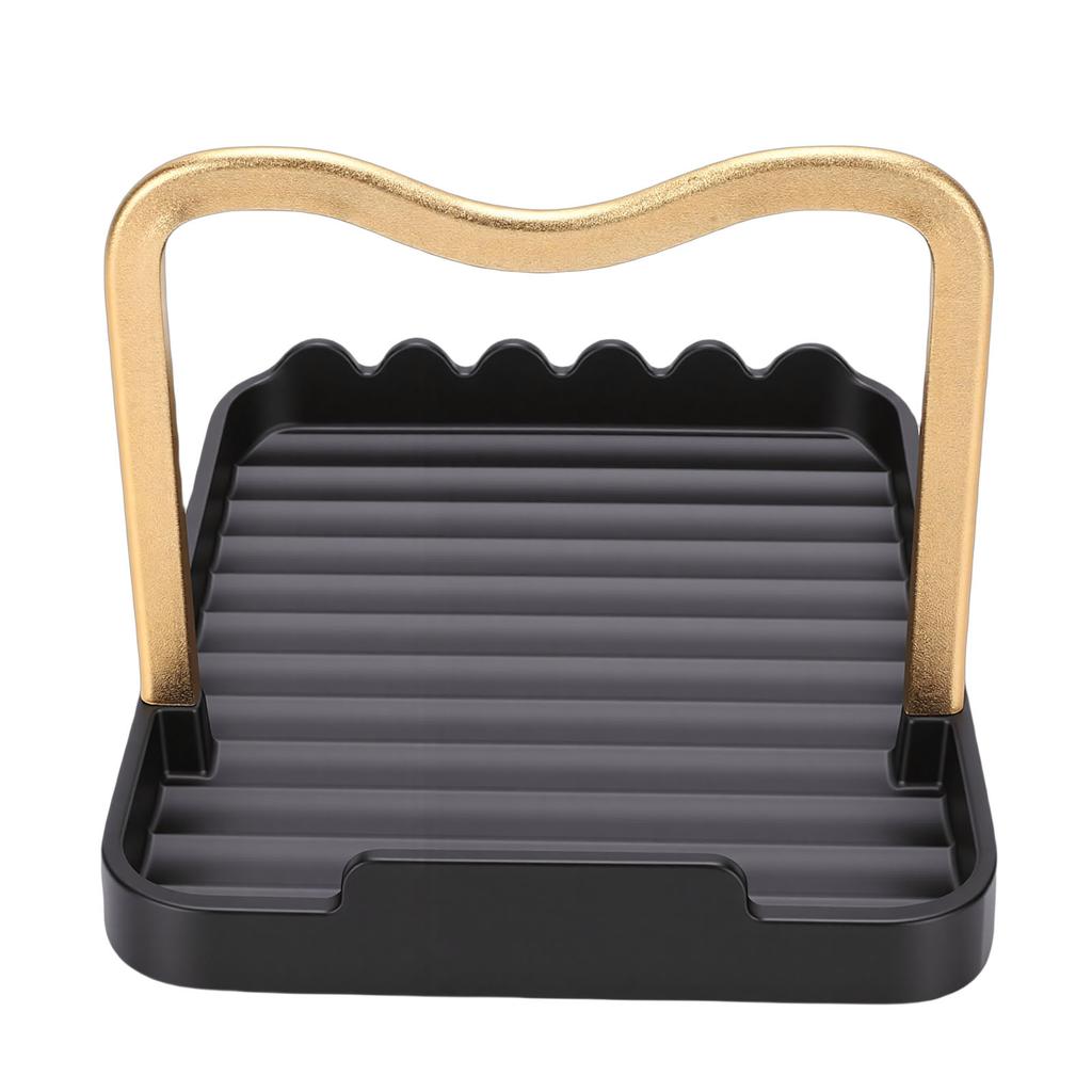 Pot Lid Holder Aluminum Desktop Lid and Spoon Rest Holder Thickened with Non Slip Pads for Kitchen Countertop Cooking