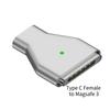 Type-C Female to Magnetic USB PD Fast Charging Adapter Connector Female to Magsafe 3 2 1 for Macbook Air/Pro Charging Adapter