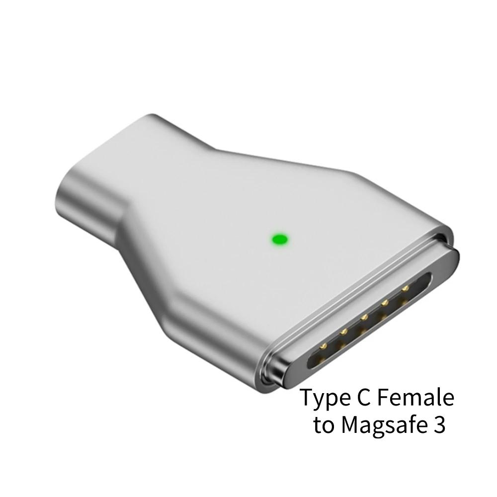 Type-C Female to Magnetic USB PD Fast Charging Adapter Connector Female to Magsafe 3 2 1 for Macbook Air/Pro Charging Adapter