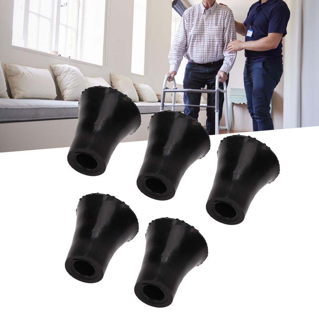 5 pièces Embouts de béquille 19 mm Antidérapants Caoutchouc Souple Épais Embouts de Rechange pour Canne de Marche